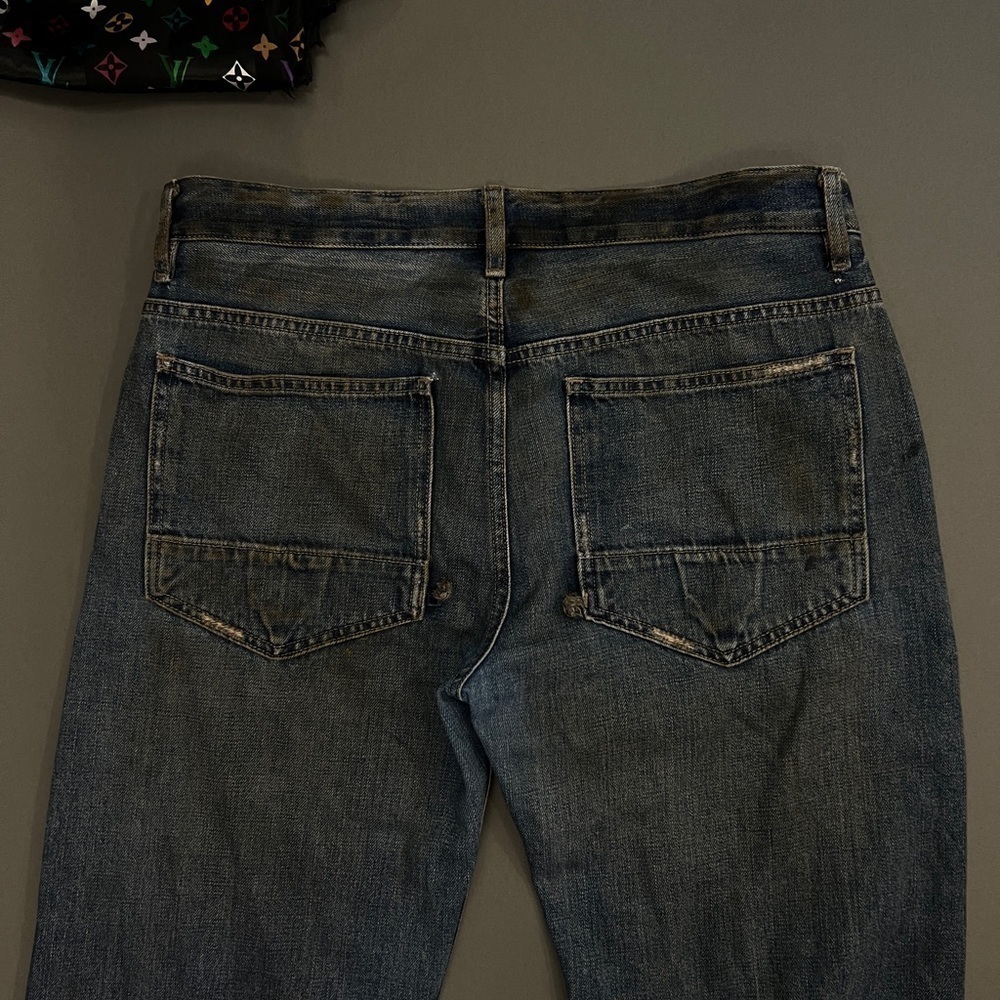 Waxed Oiled Rick Owens SLAB Denim Mud Distressed Washed Pocket Flare Cargo Jeans - Picture 12 of 16